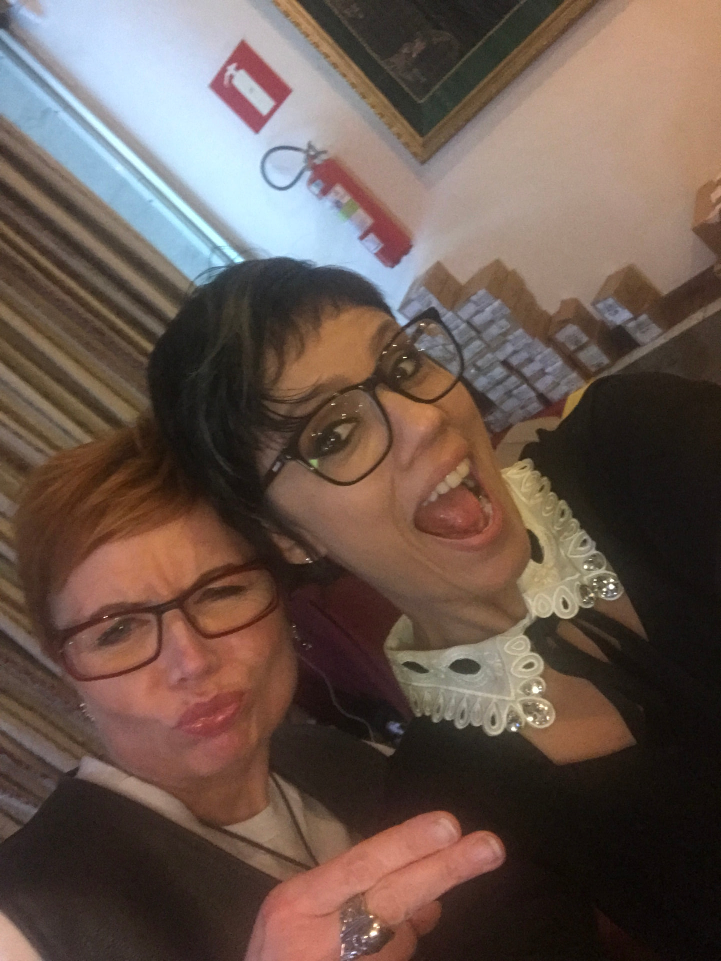 Patrícia Carvalho com Beatrice Louchet, da equipe de Raphaël Perrier, durante a formação